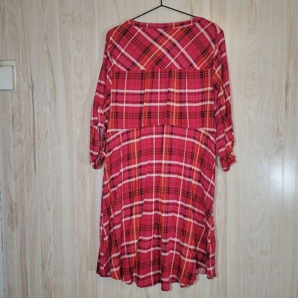 Torrid Plaid Cinched-Waist Dress Sz 2X - Picture 3 of 5